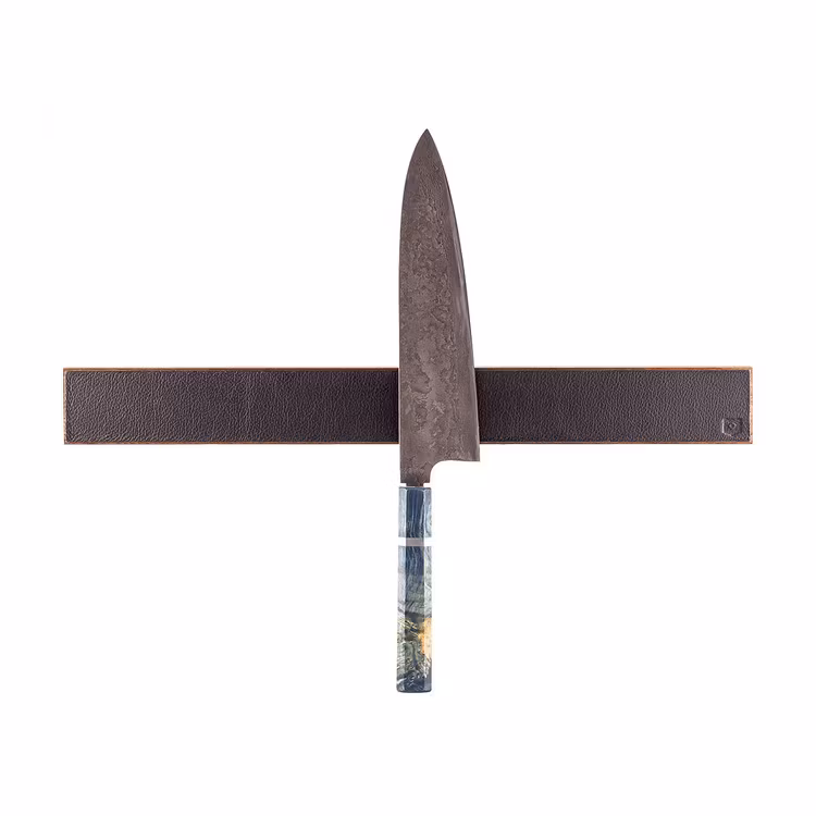 Walnut & Black Leather Holder