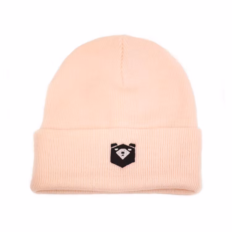 Ribbed beanie pale pink