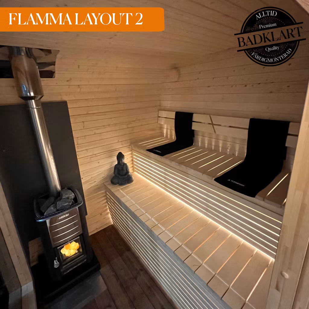 BASTU FLAMMA XXL Panorama Bastu (1 rum+relax)
