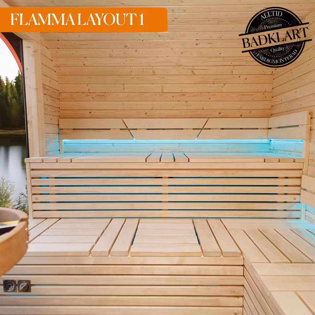 BASTU FLAMMA XXL Panorama Bastu (1 rum+relax)