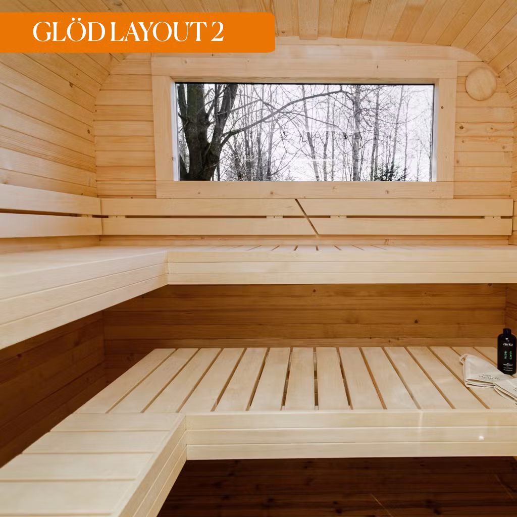 GLÖD Bastutunna Vedeldad Utomhus 3m (1 rum+altan)