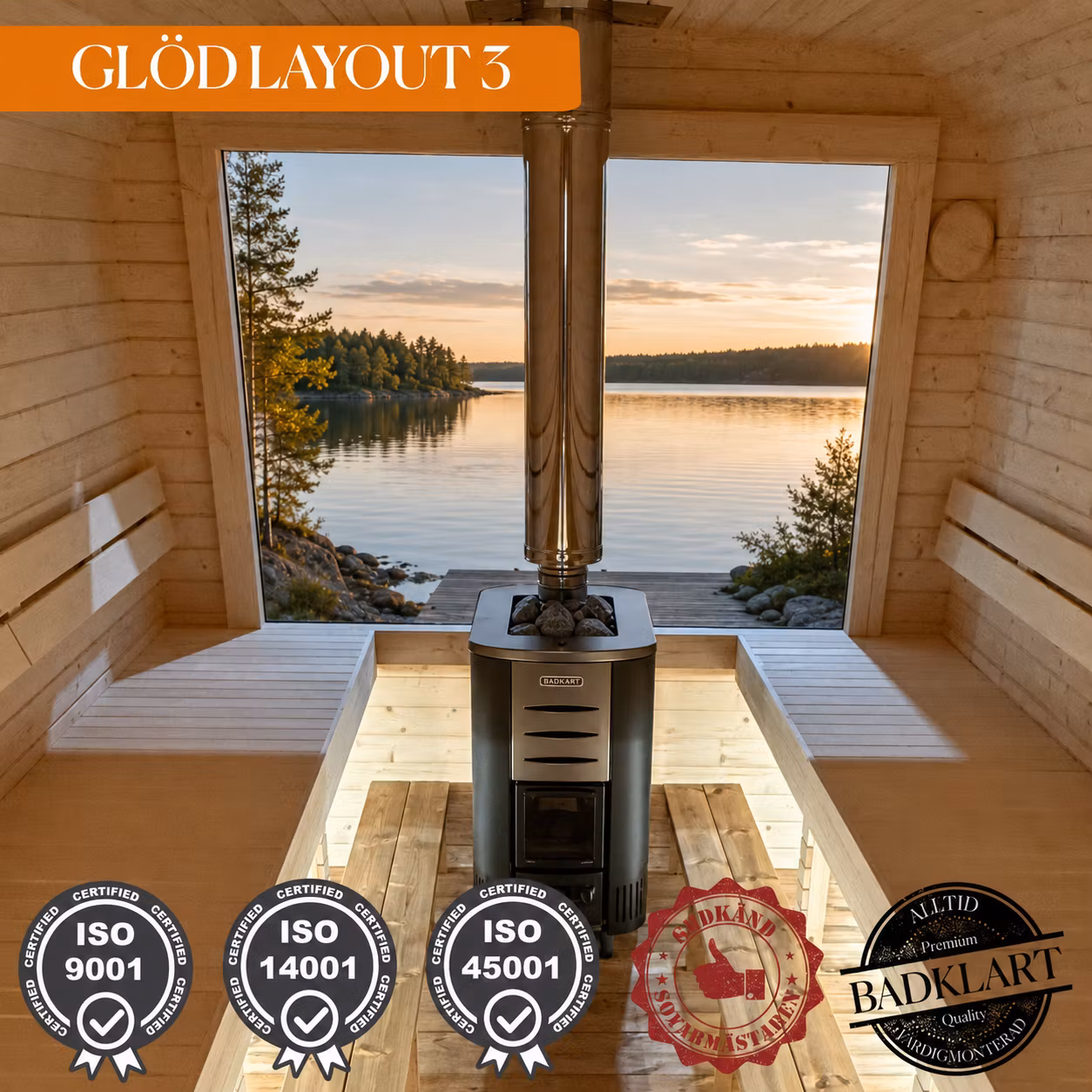 Bastuvagn Glöd 3 m Relax