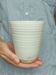 Lattemugg vit, drejad