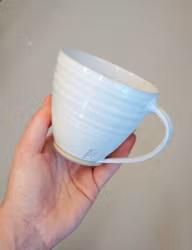 Kaffekopp Vit, drejad