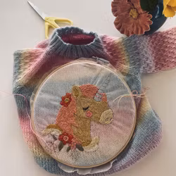 Embroidery Pattern for the Unicorn Rainbow Rosie