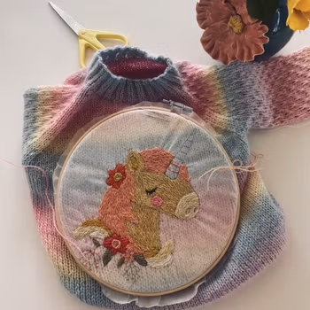 Embroidery Pattern for the Unicorn Rainbow Rosie