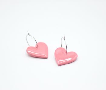 Hjärtan på ring (rosa/gloss)