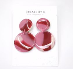 Glossy circle (vinröd/rosa melerad)