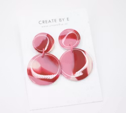 Glossy circle (vinröd/rosa melerad)