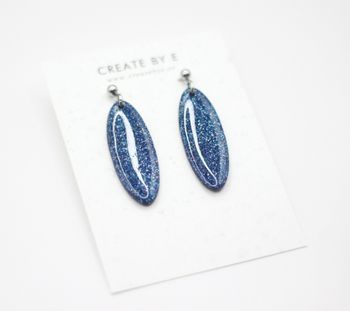Oval (blåglitter/gloss)