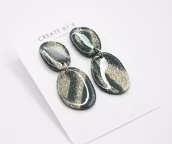 Glossy stone (mörkgrön/guldglitter)