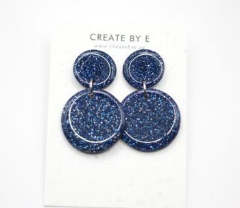 Glossy circle (blå/glitter)