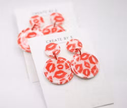 Glossy circle (vit/röd)
