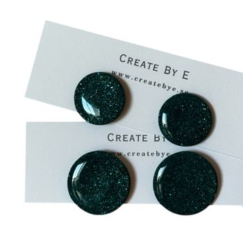 Glossy studs (grön/glitter)