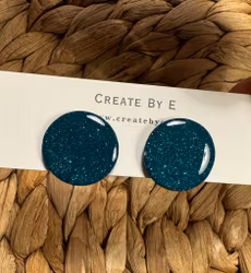 Glossy studs (grön/glitter)