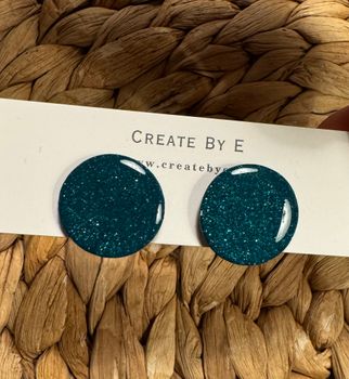 Glossy studs (grön/glitter)