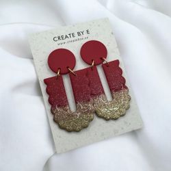 Biscuit (röd/guldglitter)