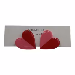 Studs hjärtan (röd/rosa gloss)