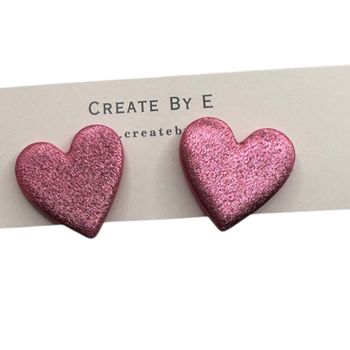 Hjärtstuds (rosa/metallic)