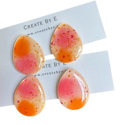 Glossy studs Påskägg (rosa/orange)