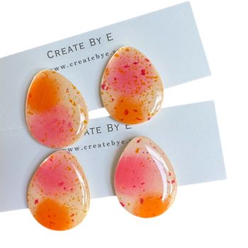 Glossy studs Påskägg (rosa/orange)