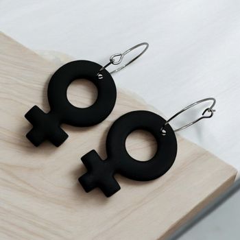 Kvinnosymbol (mellan/mattsvart)