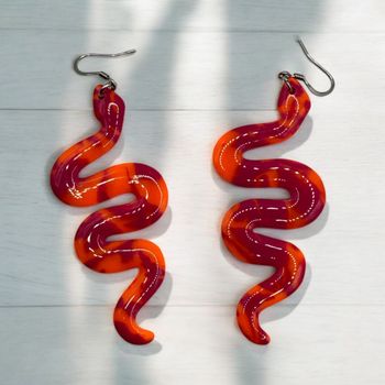 Glossiga ormar (rosa/orange)