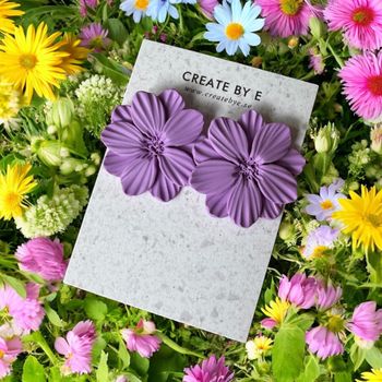 Blommor studs (lila) 3,5cm
