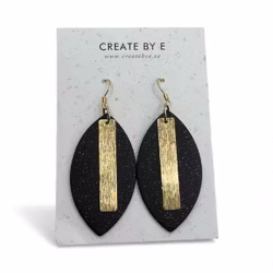 Mattsvart/glitter ”löv” guld