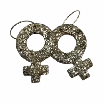 Kvinnosymboler på ring (guld/glitter)