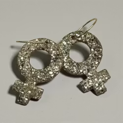 Kvinnosymboler på ring (guld/glitter)