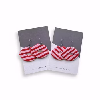 Läppar (randiga) rosa/röd