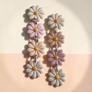 Blommor på rad (rosa/peach)