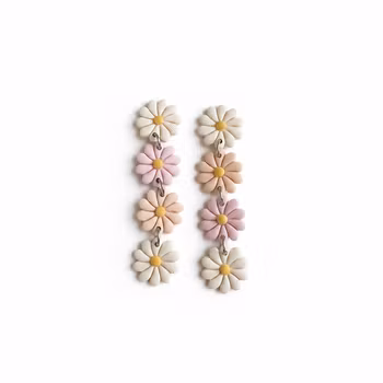 Blommor på rad (rosa/peach)