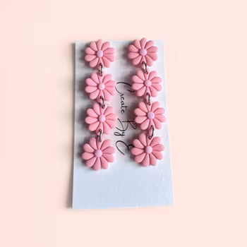 Blommor på rad (rosa)