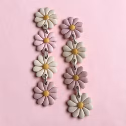Blommor på rad (rosa/vit)