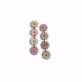 Blommor på rad (rosa/vit)