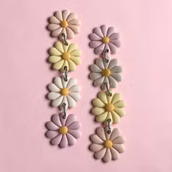 Blommor på rad (gul/rosa/peach)