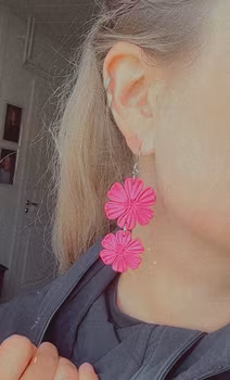Blommor på krok (cerise)