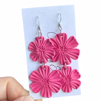 Blommor på krok (cerise)