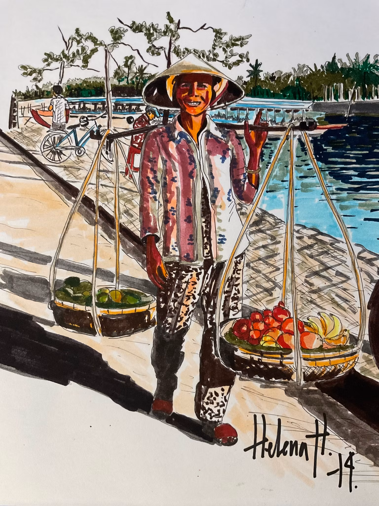 MANDARIN 30x40cm ink
