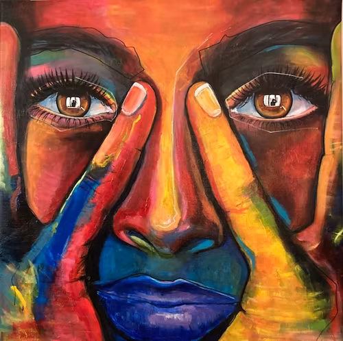 IN MY EYES 74x77cm acrylic canvas