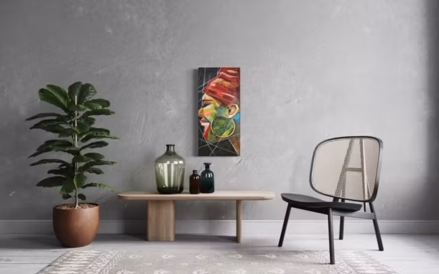 LAUGH CLOSE TO YOU acrylic canvas 40x85cm