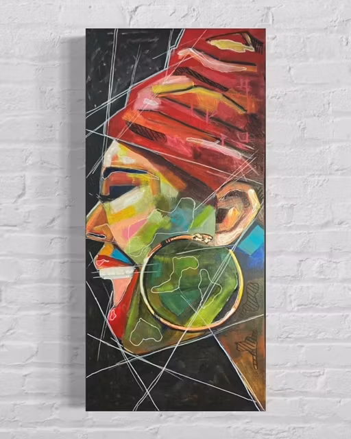 LAUGH CLOSE TO YOU acrylic canvas 40x85cm