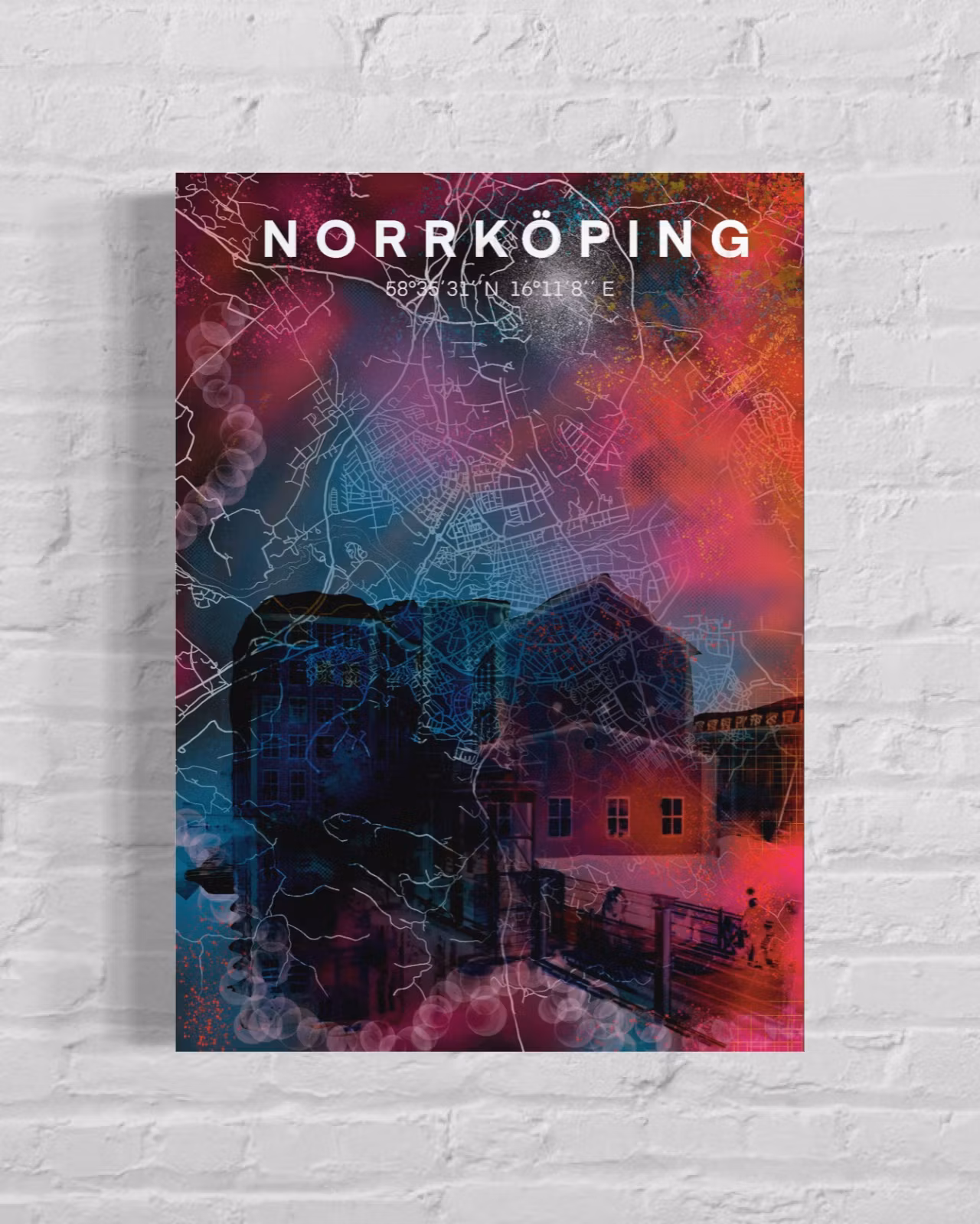 NORRKÖPING bron digital art print 50x70cm
