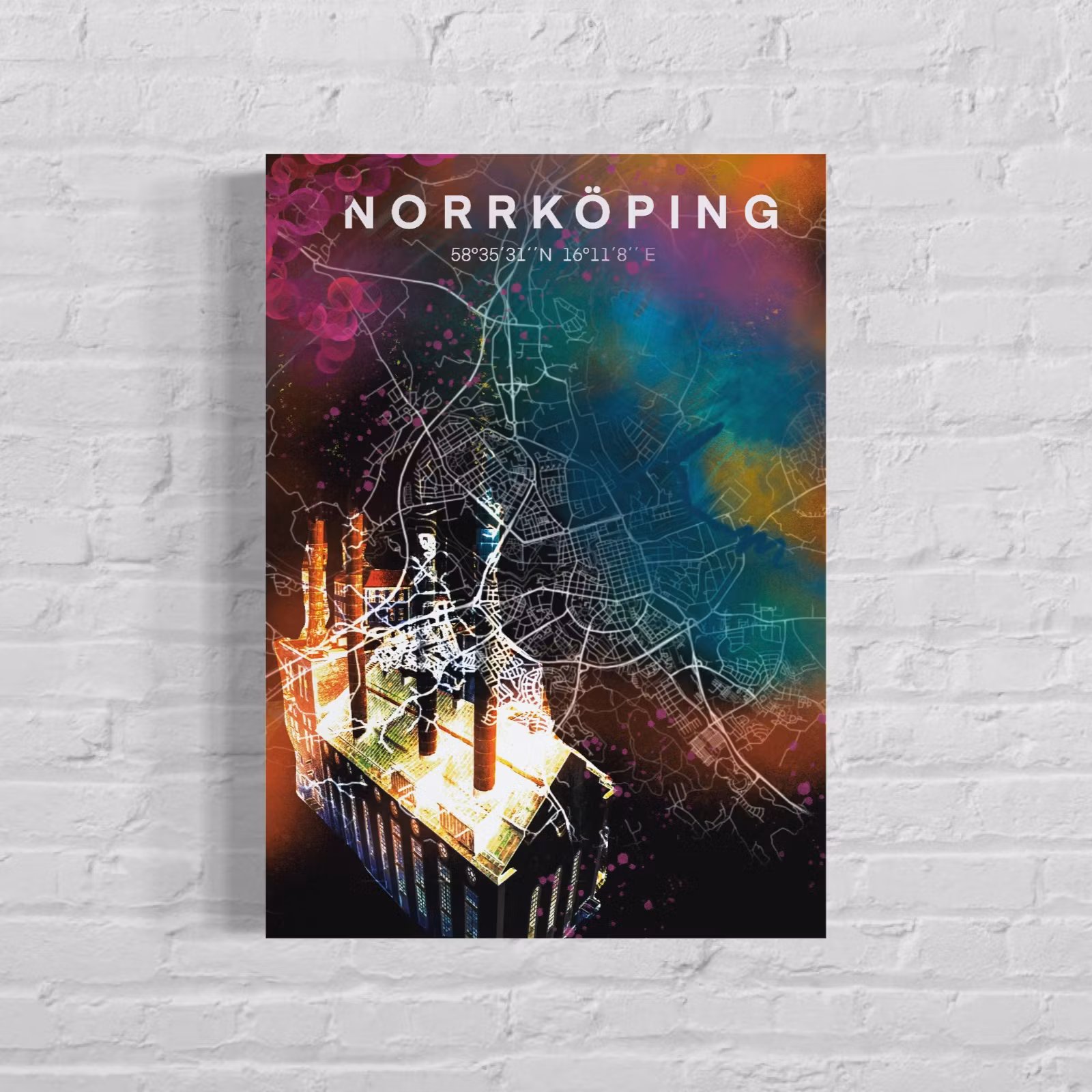 NORRKÖPING värmekyrkan digital art print 50x70cm
