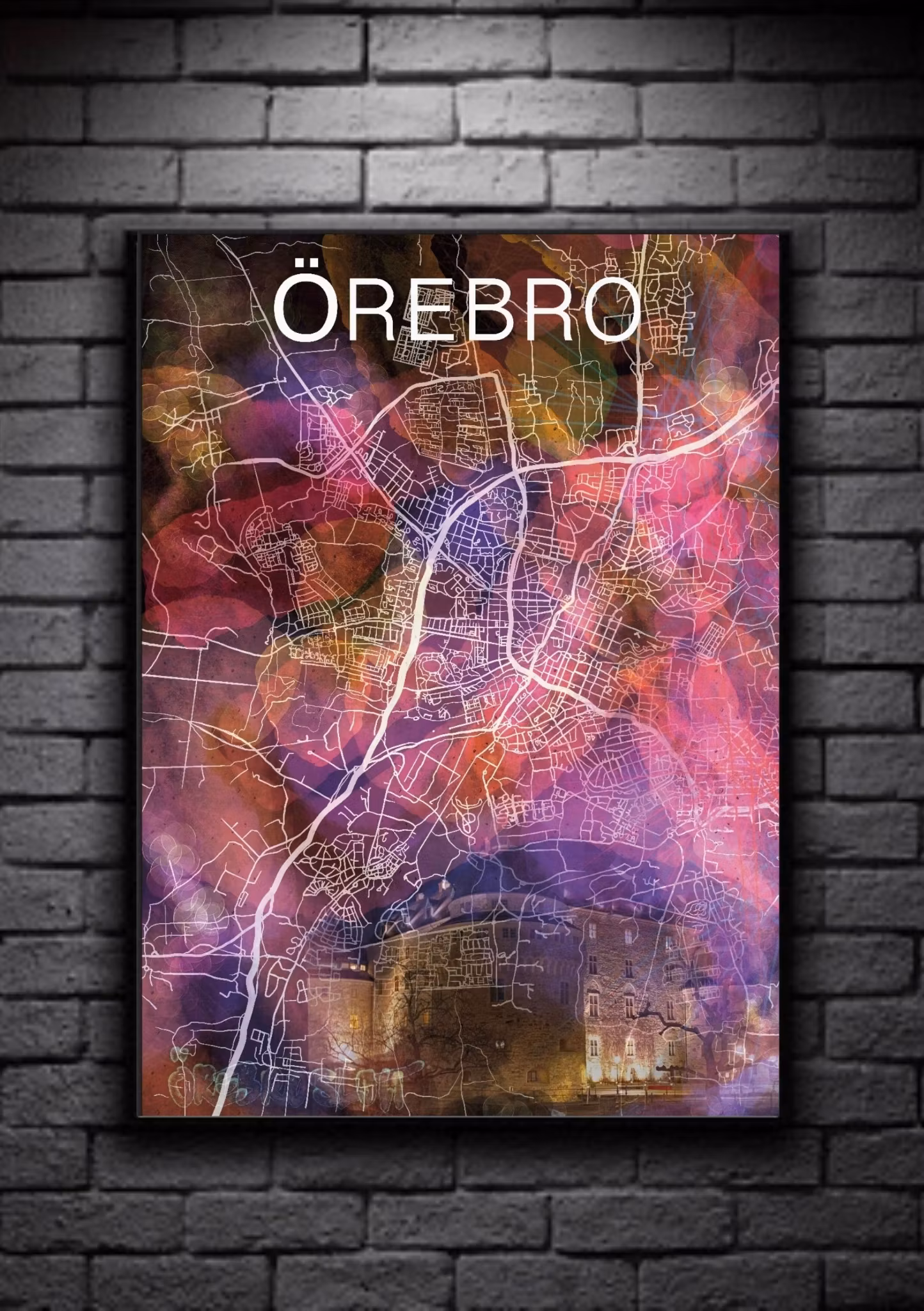 ÖREBRO slottet digital art print 50x70cm