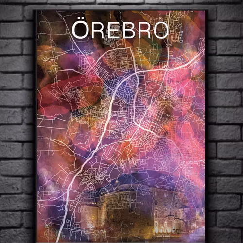 ÖREBRO slottet digital art print 50x70cm