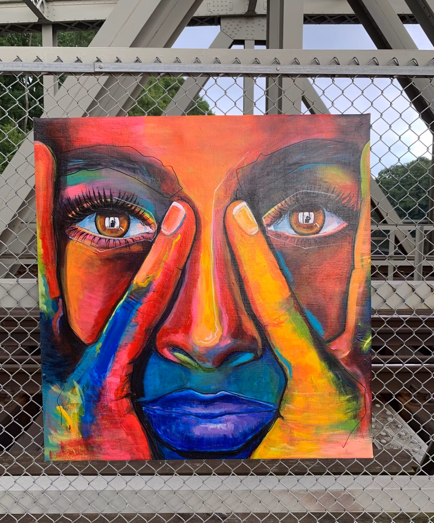 IN MY EYES 74x77cm acrylic canvas