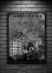 NORRKÖPING strykjärnet  digital art print 50x70 black/white